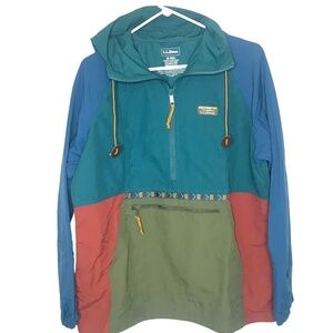 L.L.Bean Colorblock Mountain Classic Anorak Pullover Hoodie
